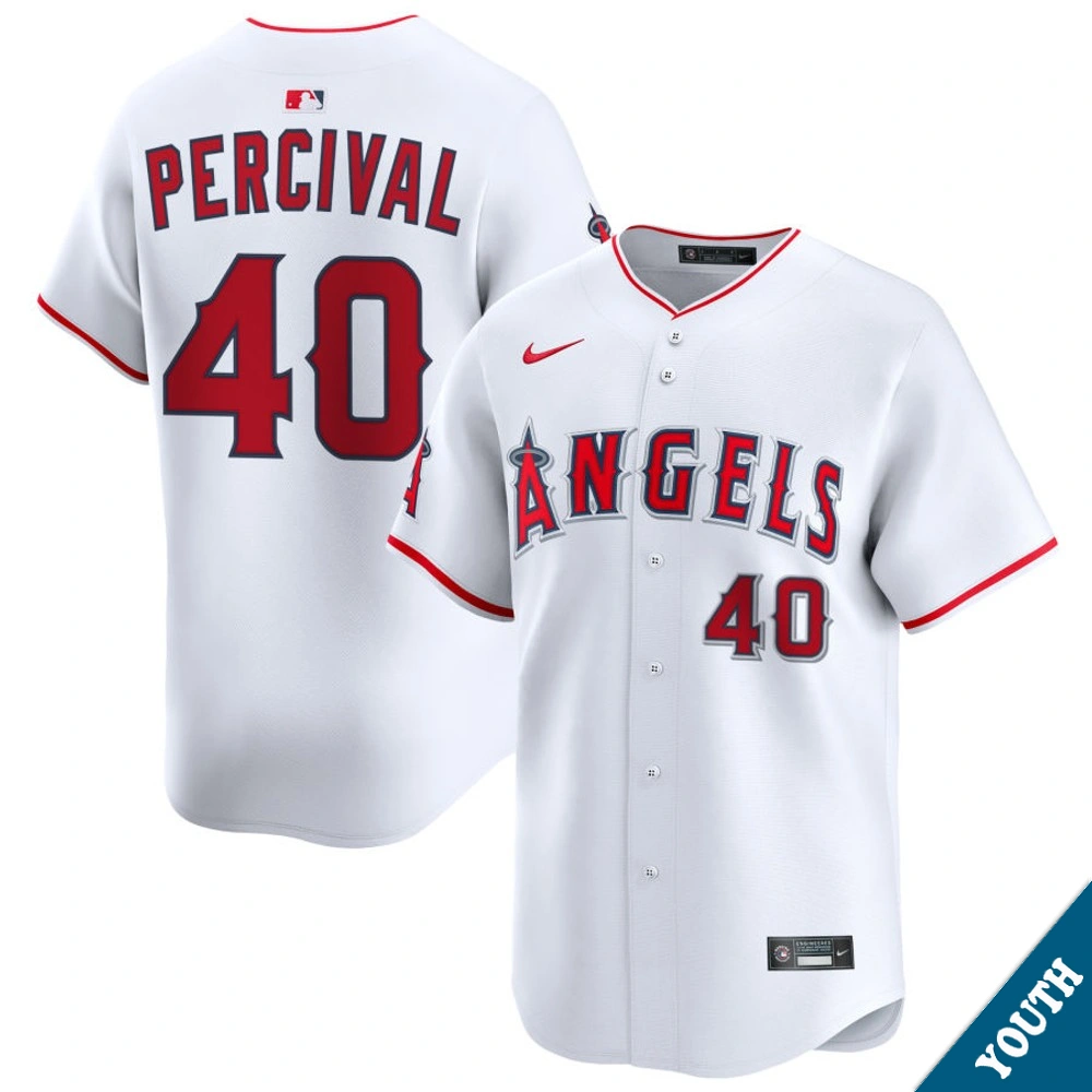 Youth Los Angeles Angels Troy Percival #40 Home White Limited Former Player‌ Jersey