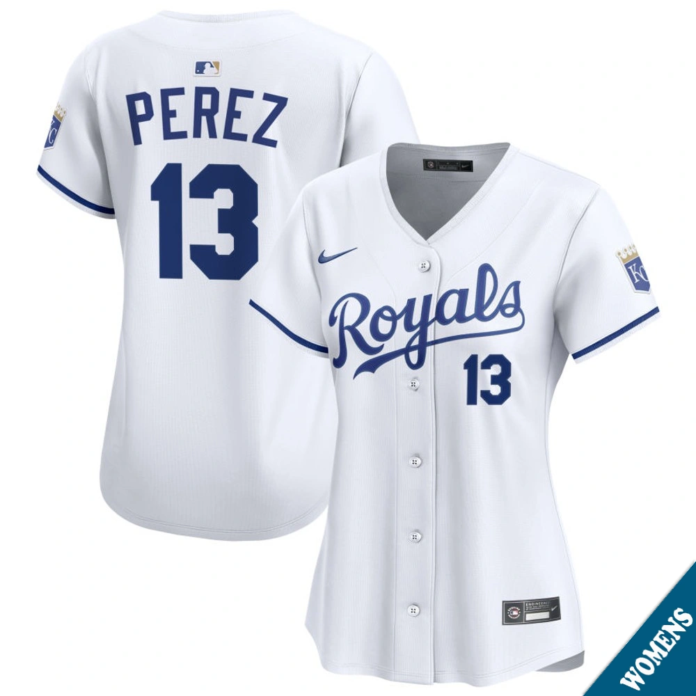 Women's Kansas City Royals Salvador Perez #13 Home White Limited Jersey