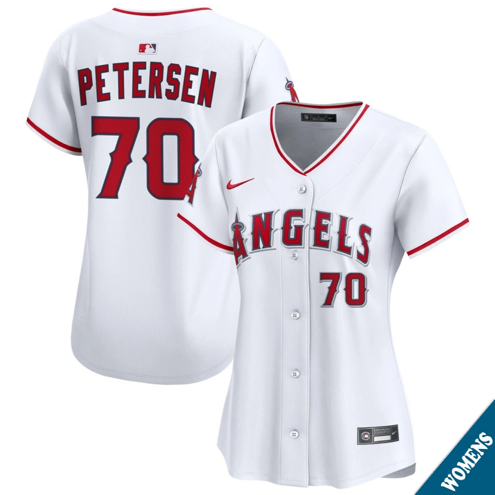 Women's Los Angeles Angels Michael Petersen #70 Home White Limited Jersey