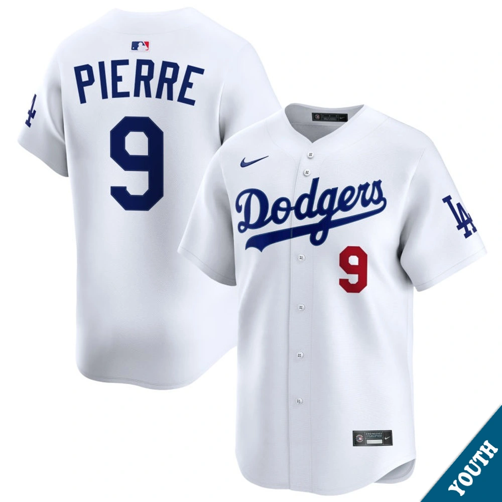 Youth Los Angeles Dodgers Juan Pierre #9 Home White Limited Former Player‌ Jersey