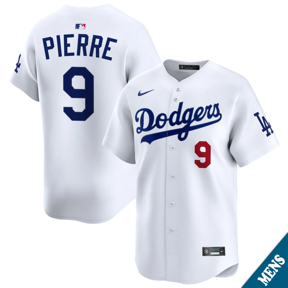 Men's Los Angeles Dodgers Juan Pierre #9 Home White Limited Former Player‌ Jersey