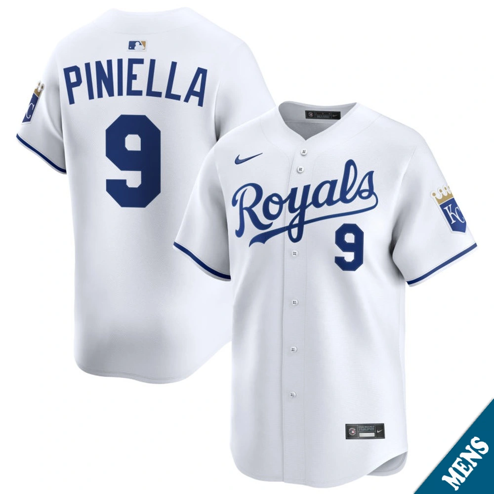 Men's Kansas City Royals Lou Piniella #9 Home White Limited Former Player‌ Jersey