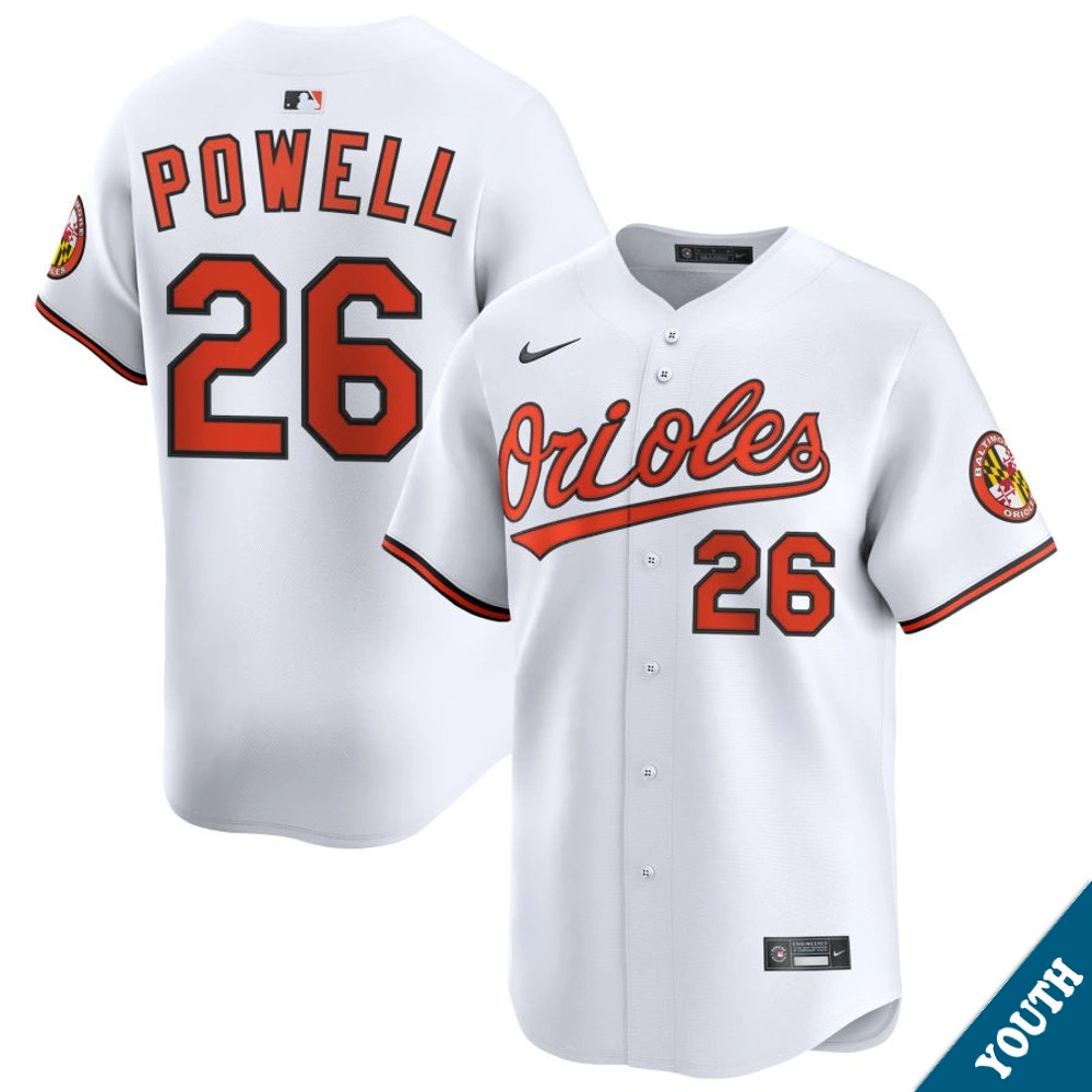 Youth Baltimore Orioles Boog Powell #26 Home White Limited Former Player‌ Jersey