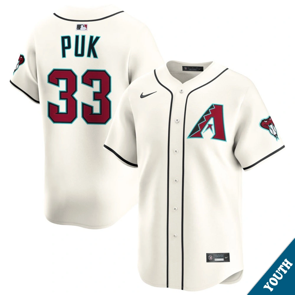 Youth Arizona Diamondbacks AJ Puk #33 Home Cream Limited Jersey Youth Arizona Diamondbacks AJ Puk #33 Home Cream Limited Jersey