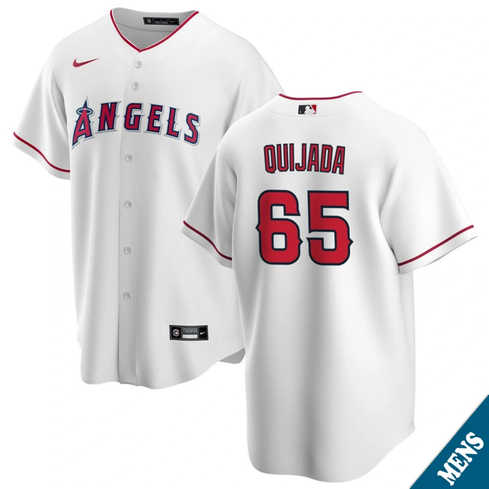 Men's Los Angeles Angels Jose Quijada #65 Home White Replica Jersey