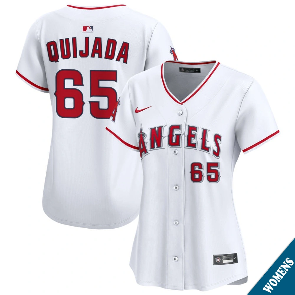 Women's Los Angeles Angels Jose Quijada #65 Home White Limited Jersey