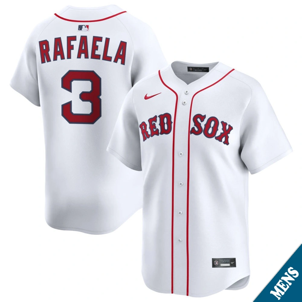 Men's Boston Red Sox Ceddanne Rafaela #3 Home White Limited Jersey