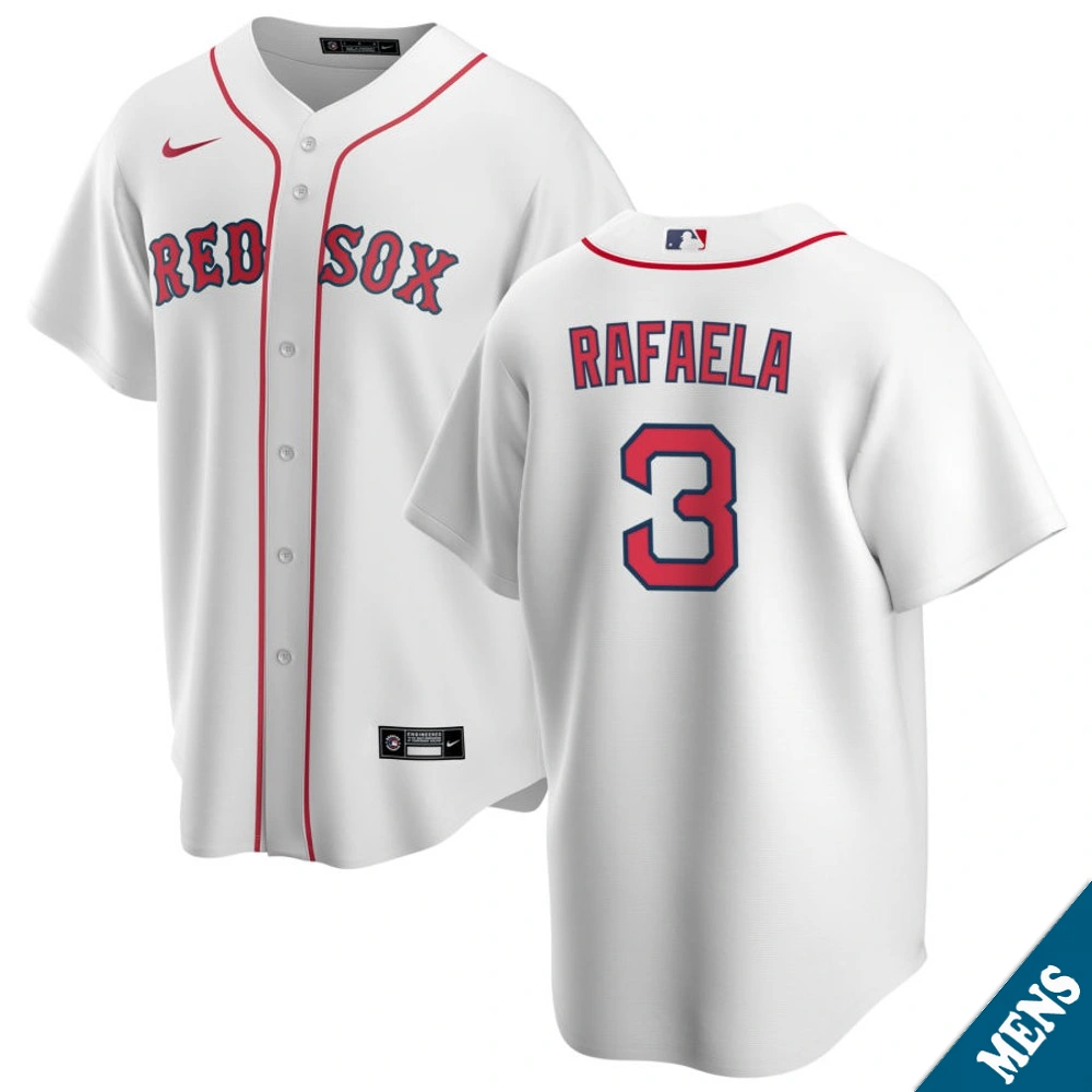 Men's Boston Red Sox Ceddanne Rafaela #3 Home White Replica Jersey Men's Boston Red Sox Ceddanne Rafaela #3 Home White Replica Jersey