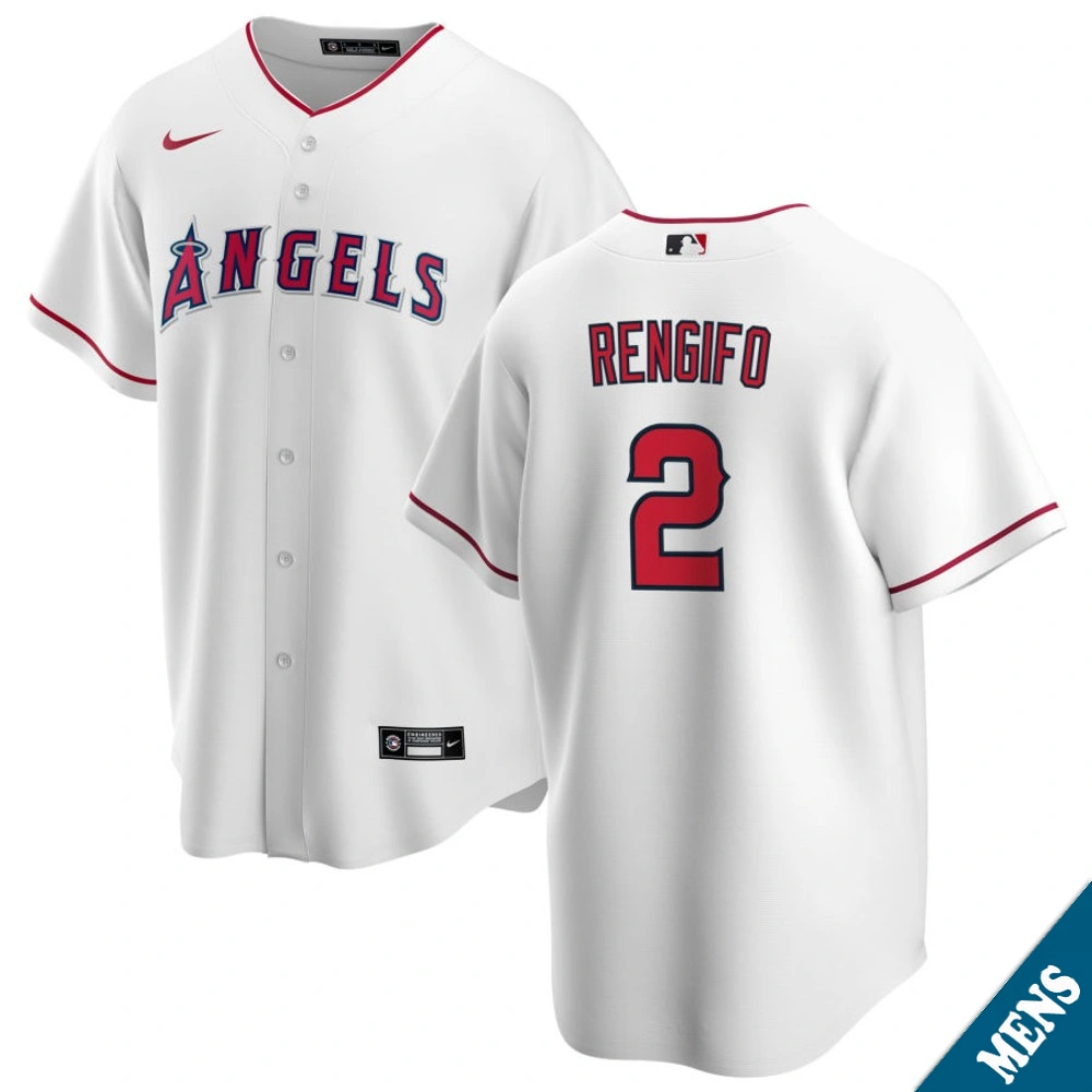 Men's Los Angeles Angels Luis Rengifo #2 Home White Replica Jersey