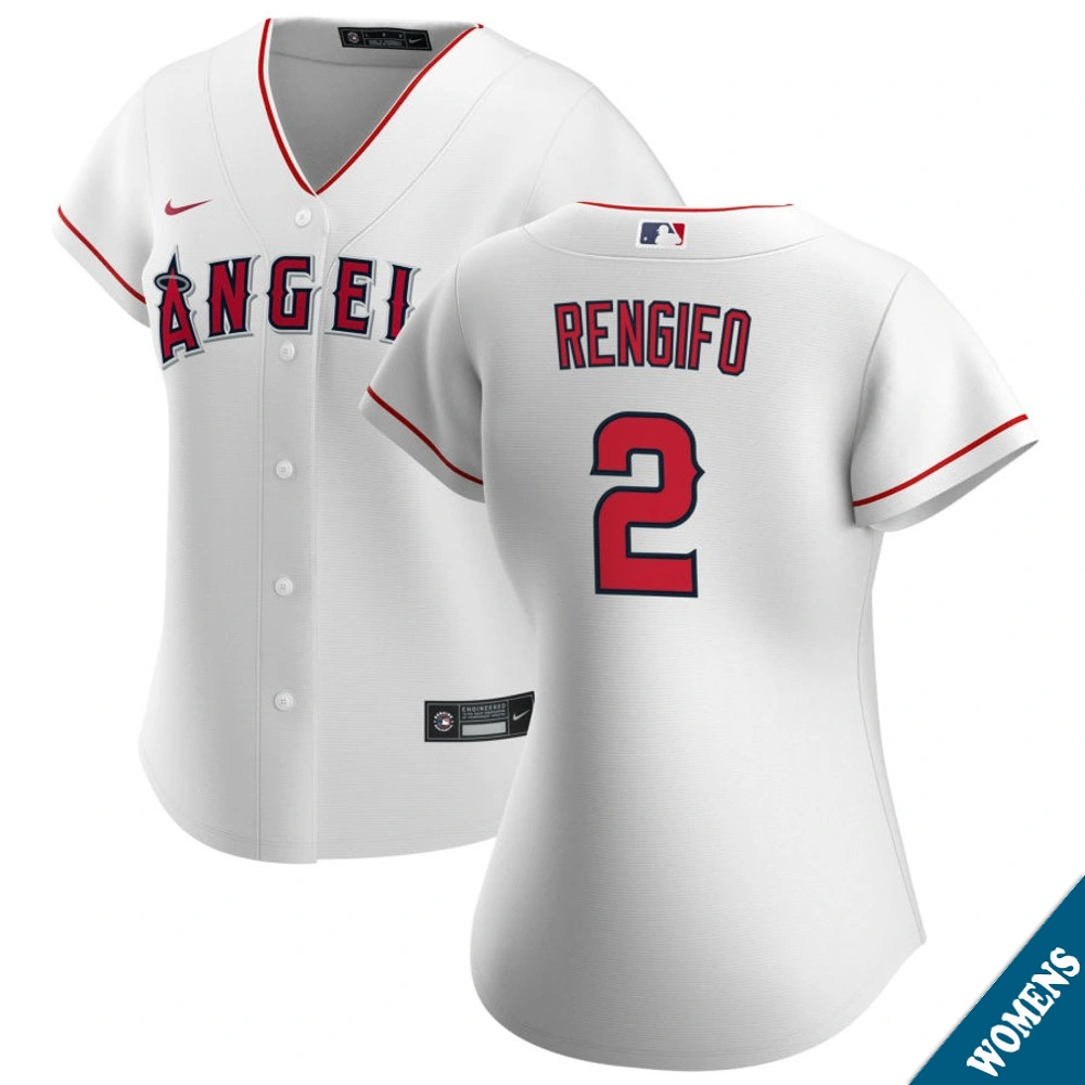 Women's Los Angeles Angels Luis Rengifo #2 Home White Replica Jersey