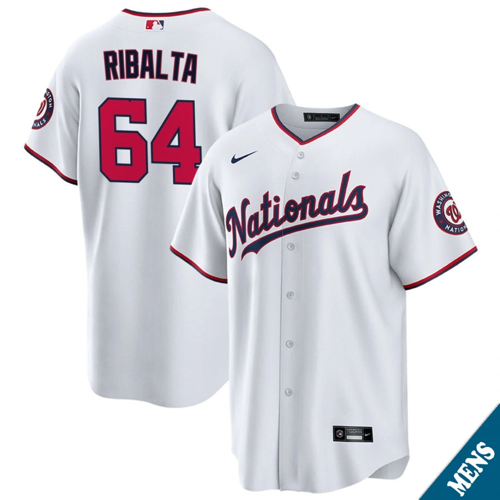 Men's Washington Nationals Orlando Ribalta #64 White Replica Jersey