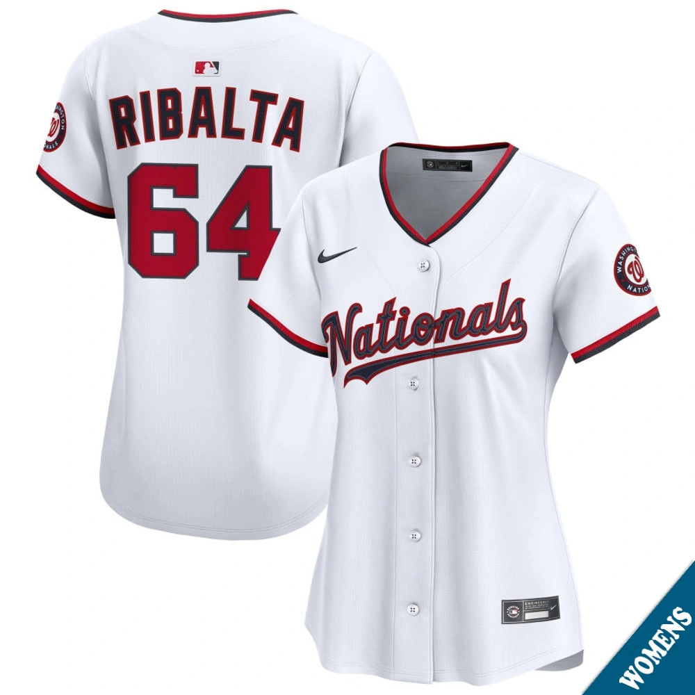 Women's Washington Nationals Orlando Ribalta #64 Home White Limited Jersey