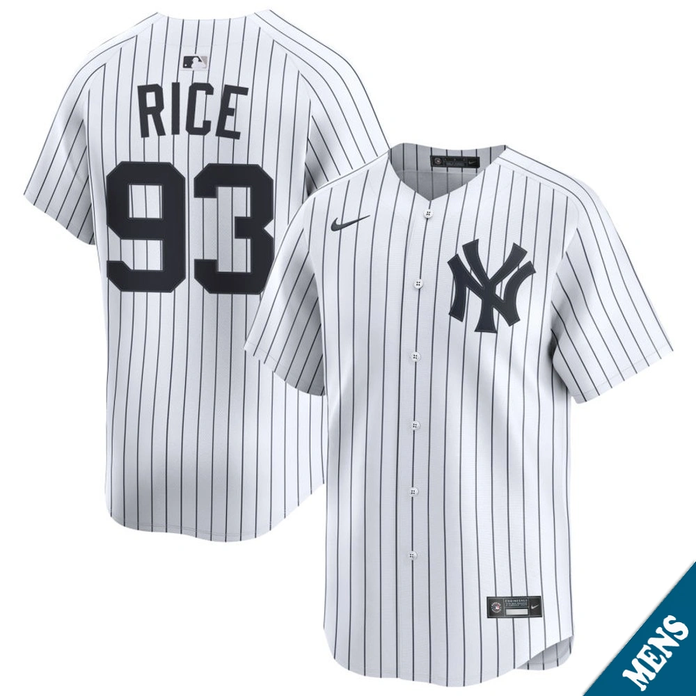 Men's New York Yankees Ben Rice #93 Home White Limited Jersey