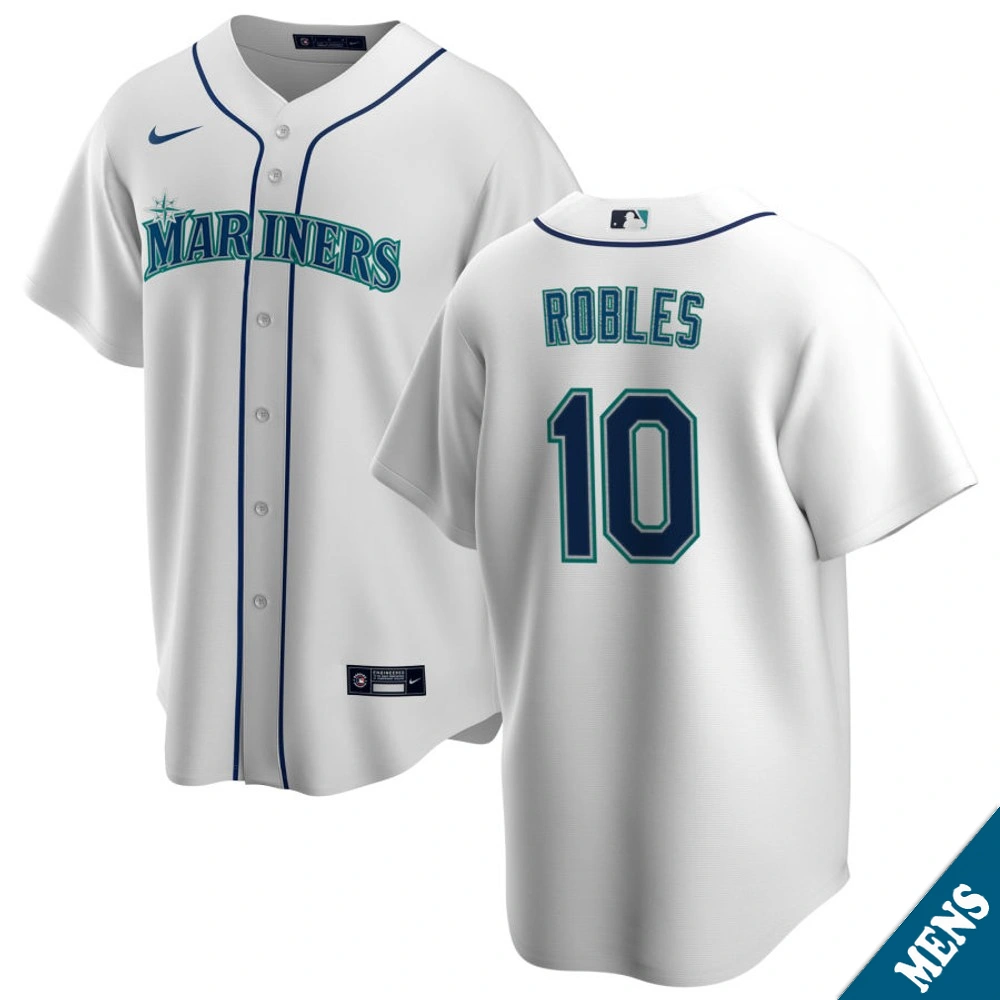 Men's Seattle Mariners Victor Robles #10 Home White Replica Jersey