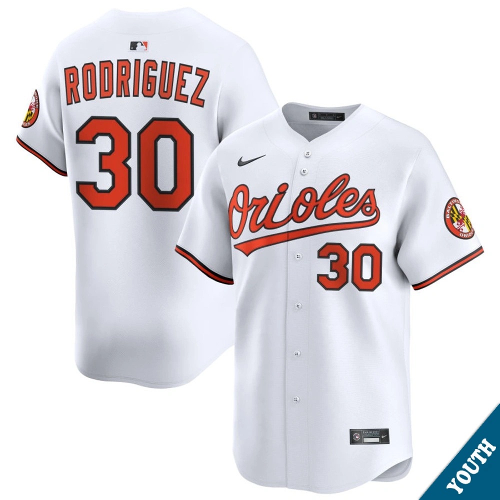 Youth Baltimore Orioles Grayson Rodriguez #30 Home White Limited Jersey