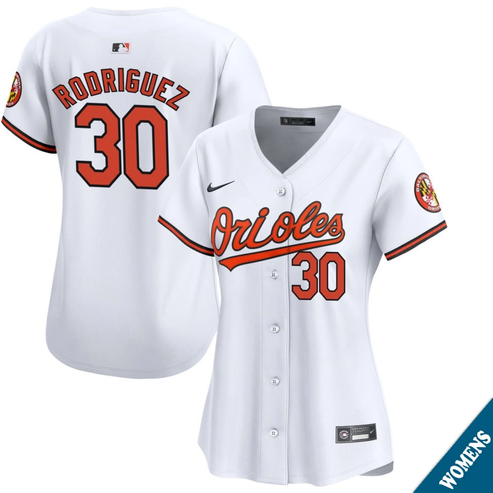 Women's Baltimore Orioles Grayson Rodriguez #30 Home White Limited Jersey Women's Baltimore Orioles Grayson Rodriguez #30 Home White Limited Jersey