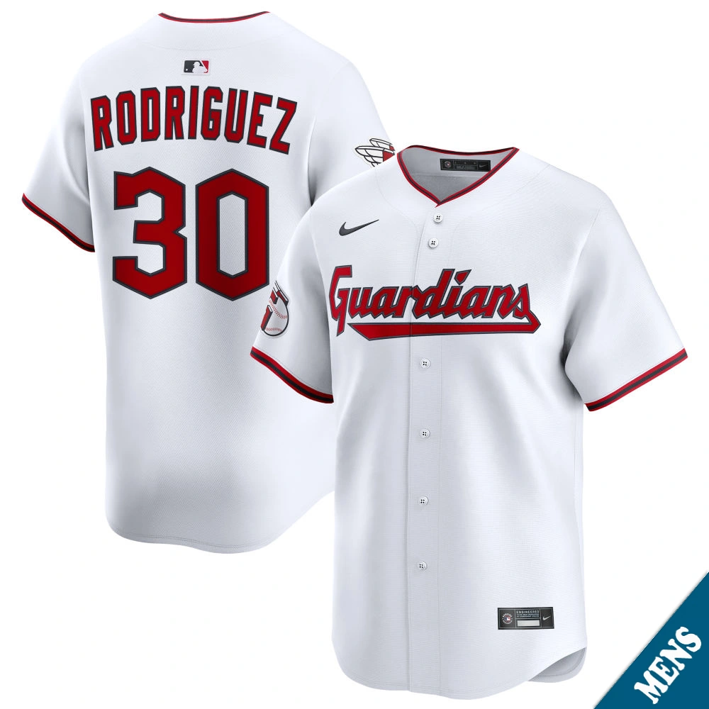 Men's Cleveland Guardians Johnathan Rodriguez #30 Home White Limited Jersey