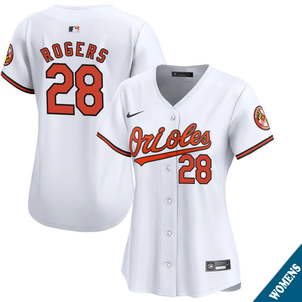 Women's Baltimore Orioles Trevor Rogers #28 Home White Limited Jersey Women's Baltimore Orioles Trevor Rogers #28 Home White Limited Jersey