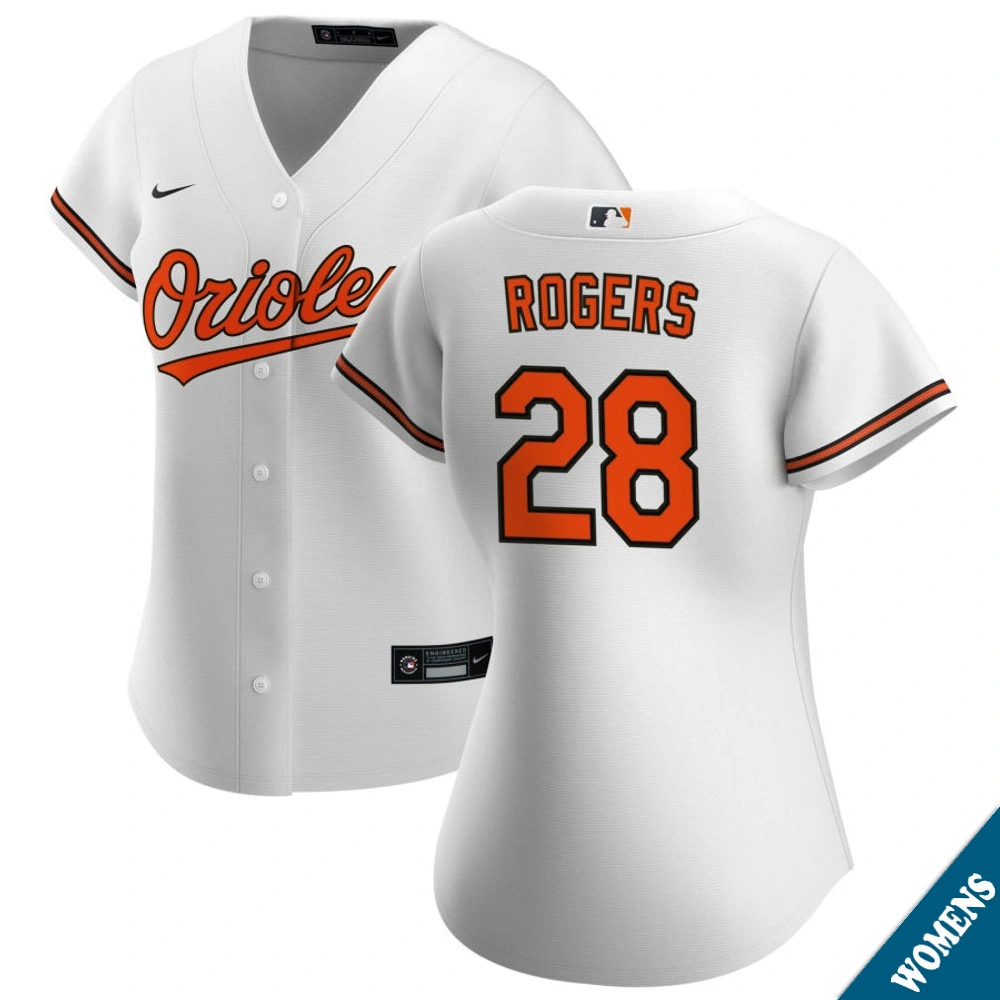 Women's Baltimore Orioles Trevor Rogers #28 Home White Replica Jersey Women's Baltimore Orioles Trevor Rogers #28 Home White Replica Jersey