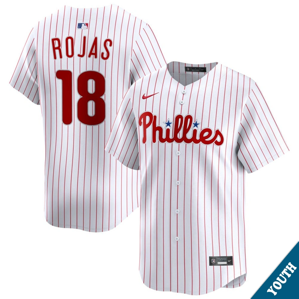 Youth Philadelphia Phillies Johan Rojas #18 Home White Limited Jersey