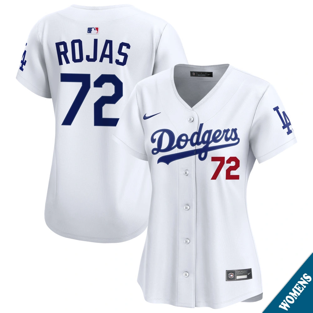 Women's Los Angeles Dodgers Miguel Rojas #72 Home White Limited Jersey