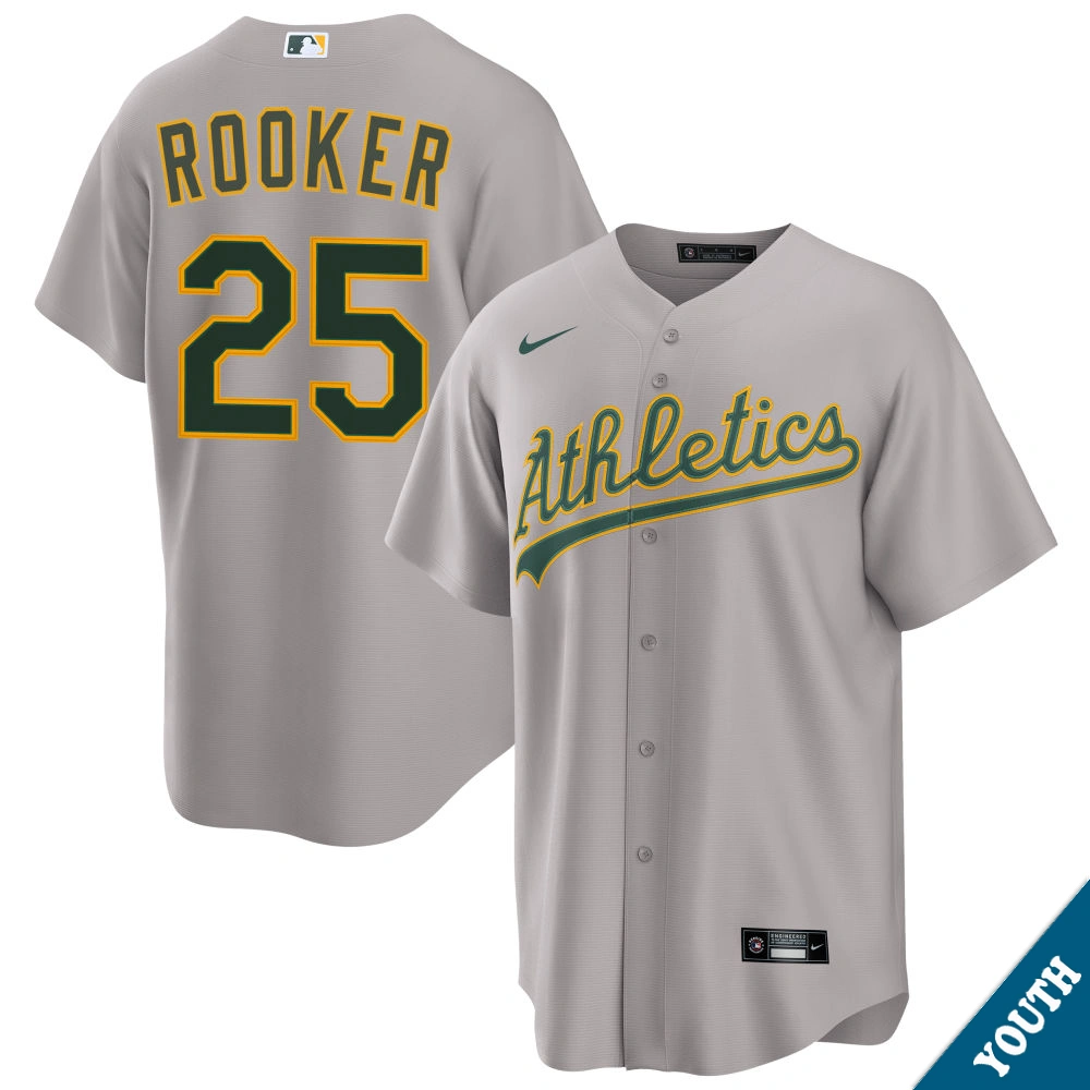 Youth Athletics Brent Rooker #25 Gray Road Replica Jersey