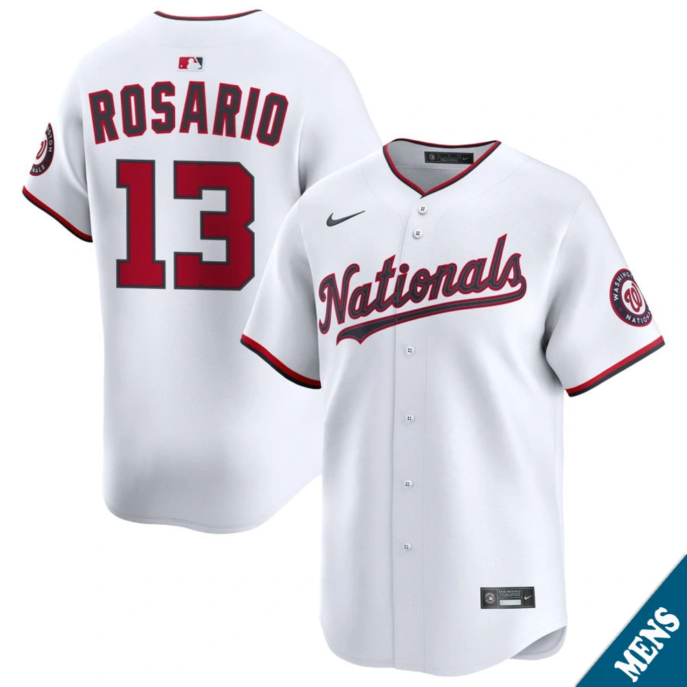 Men's Washington Nationals Amed Rosario #13 Home White Limited Jersey