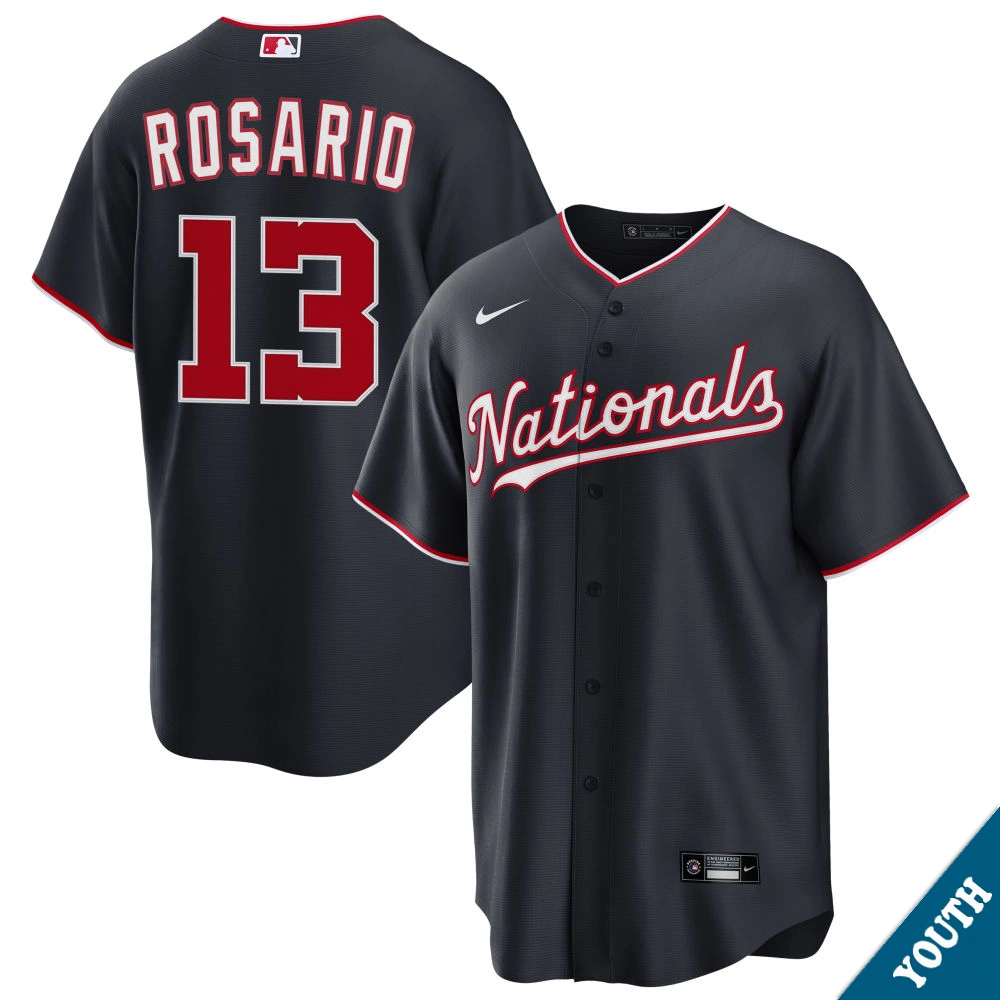 Youth Washington Nationals Amed Rosario #13 Navy Alternate Replica Jersey