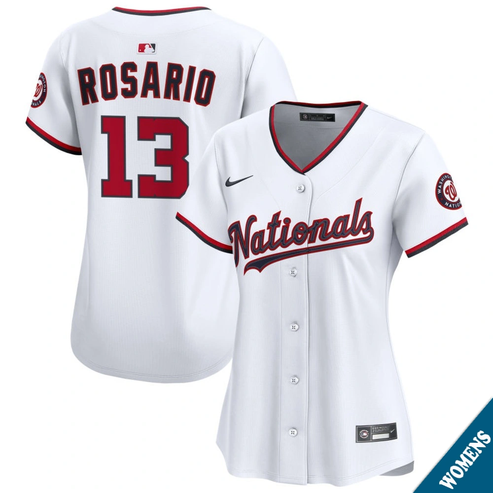 Women's Washington Nationals Amed Rosario #13 Home White Limited Jersey