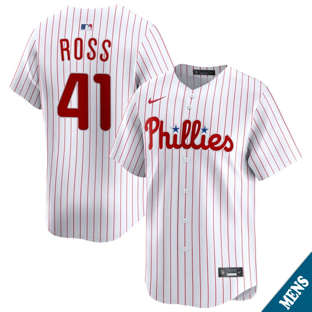 Men's Philadelphia Phillies Joe Ross #41 Home White Limited Jersey