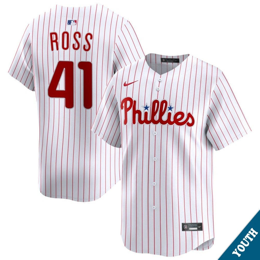 Youth Philadelphia Phillies Joe Ross #41 Home White Limited Jersey