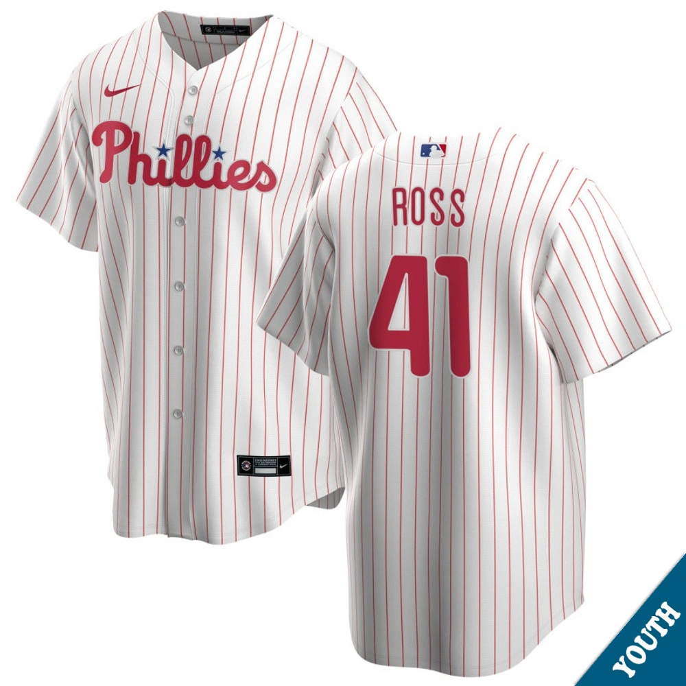 Youth Philadelphia Phillies Joe Ross #41 Home White Replica Jersey