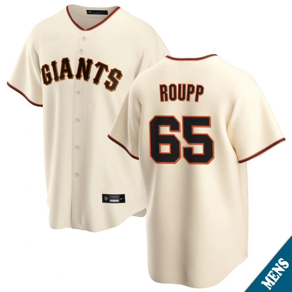 Men's San Francisco Giants Landen Roupp #65 Home Cream Replica Jersey