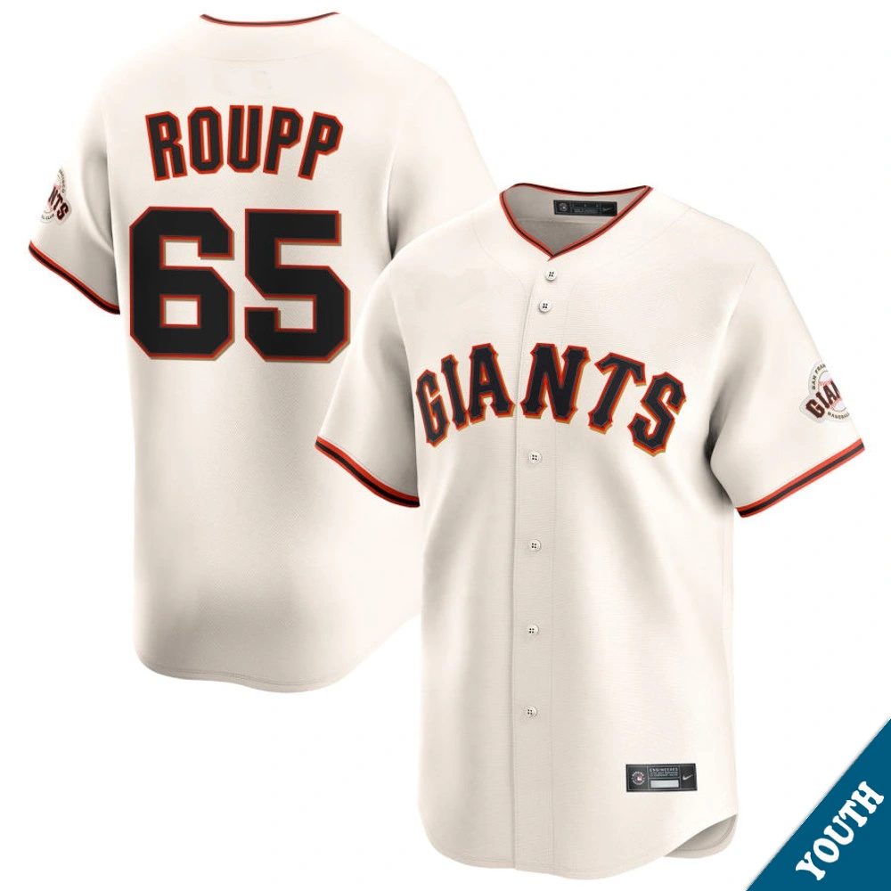 Youth San Francisco Giants Landen Roupp #65 Home Cream Limited Jersey