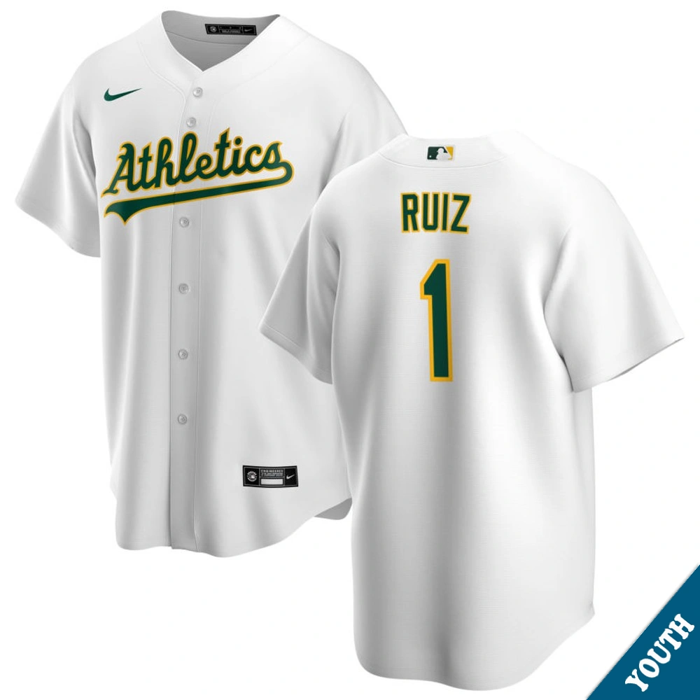 Youth Athletics Esteury Ruiz #1 Home White Replica Jersey