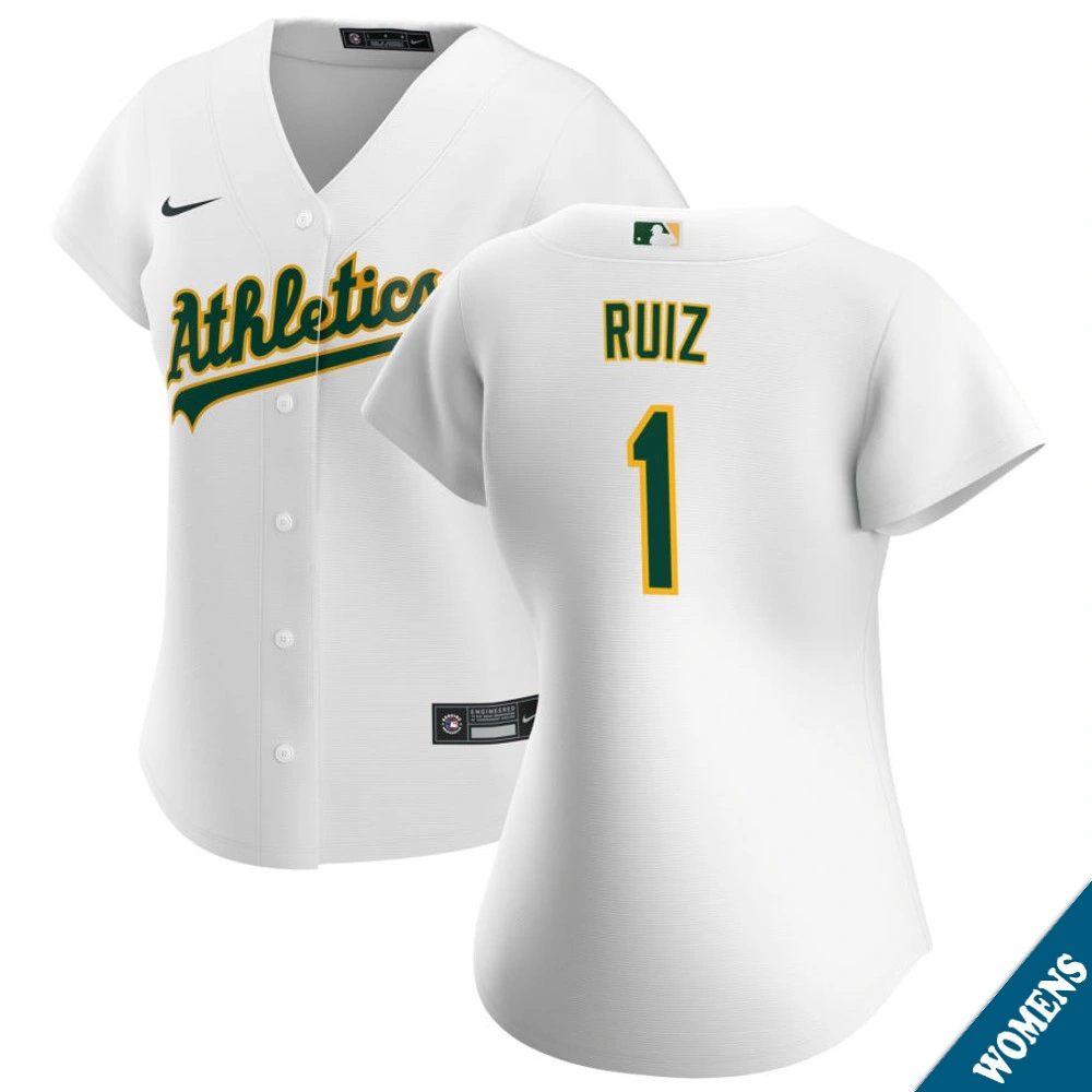 Women's Athletics Esteury Ruiz #1 Home White Replica Jersey