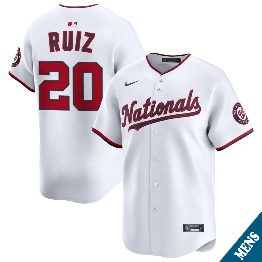 Men's Washington Nationals Keibert Ruiz #20 Home White Limited Jersey