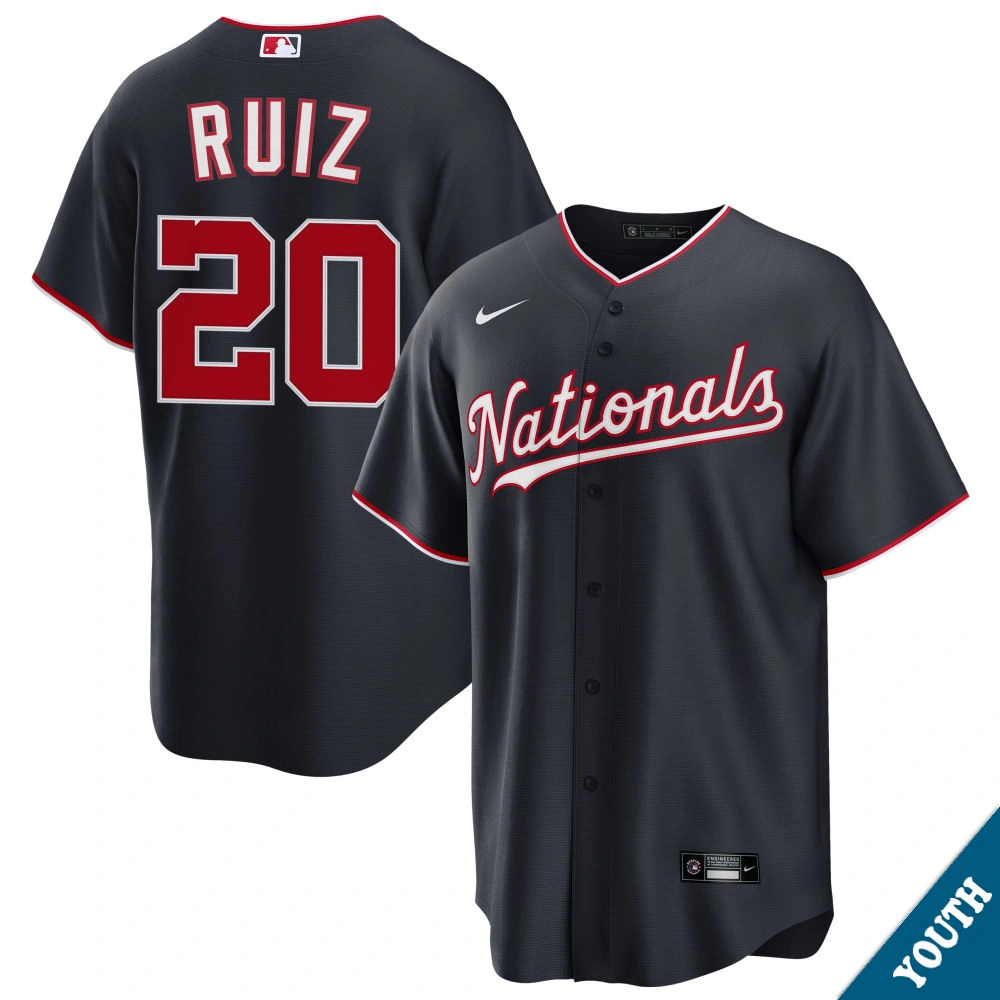 Youth Washington Nationals Keibert Ruiz #20 Navy Alternate Replica Jersey