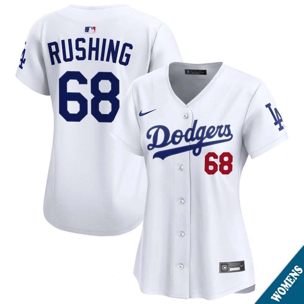 Women's Los Angeles Dodgers Dalton Rushing #68 Home White Limited Jersey
