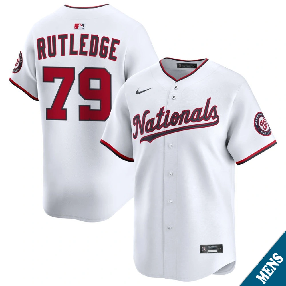 Men's Washington Nationals Jackson Rutledge #79 Home White Limited Jersey