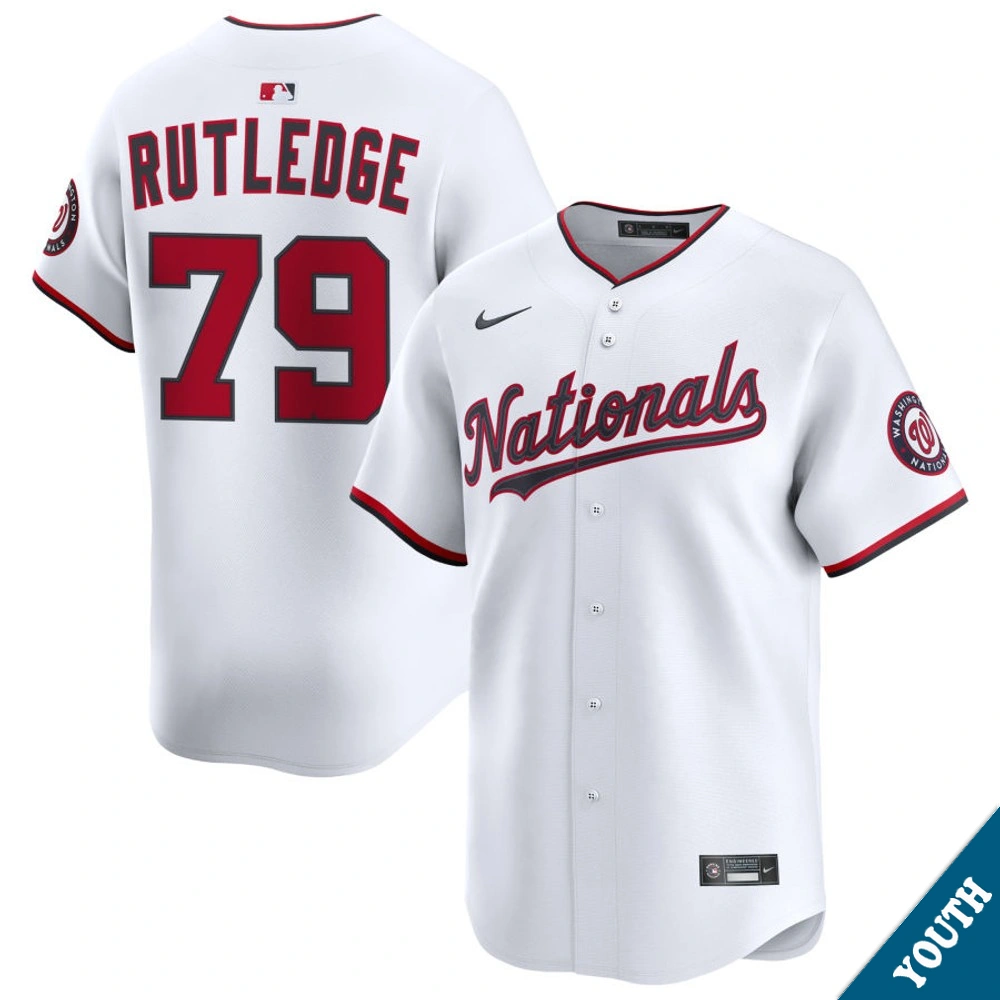 Youth Washington Nationals Jackson Rutledge #79 Home White Limited Jersey