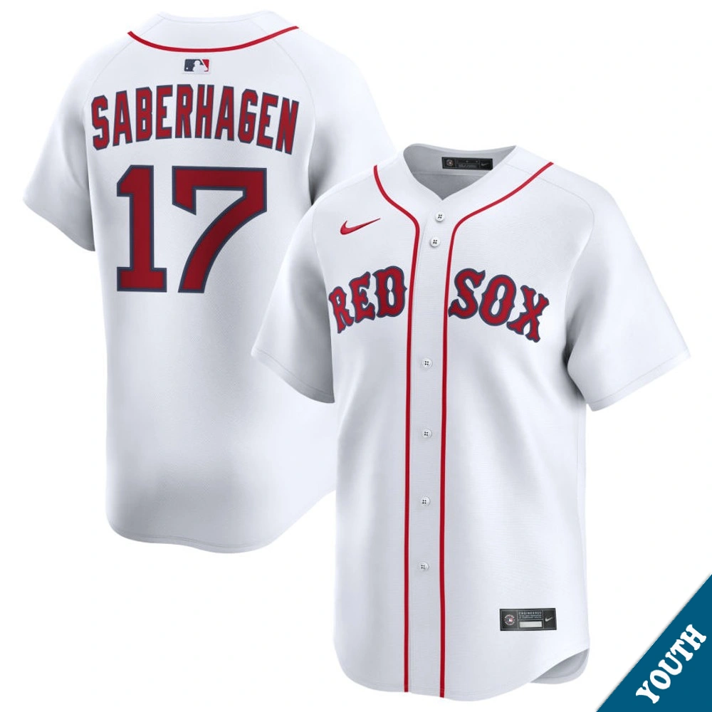 Youth Boston Red Sox Bret Saberhagen #17 Home White Limited Former Player Jersey Youth Boston Red Sox Bret Saberhagen #17 Home White Limited Former Player Jersey