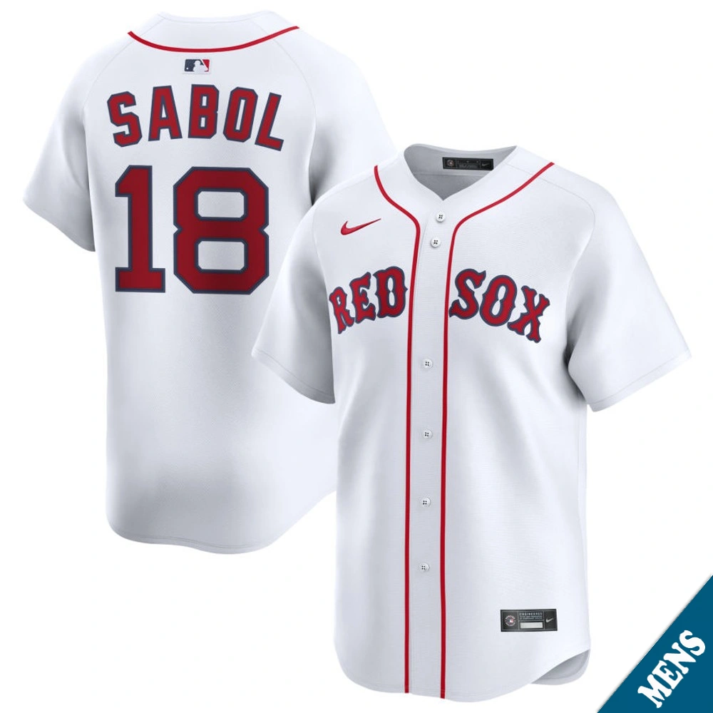 Men's Boston Red Sox Blake Sabol #18 Home White Limited Jersey