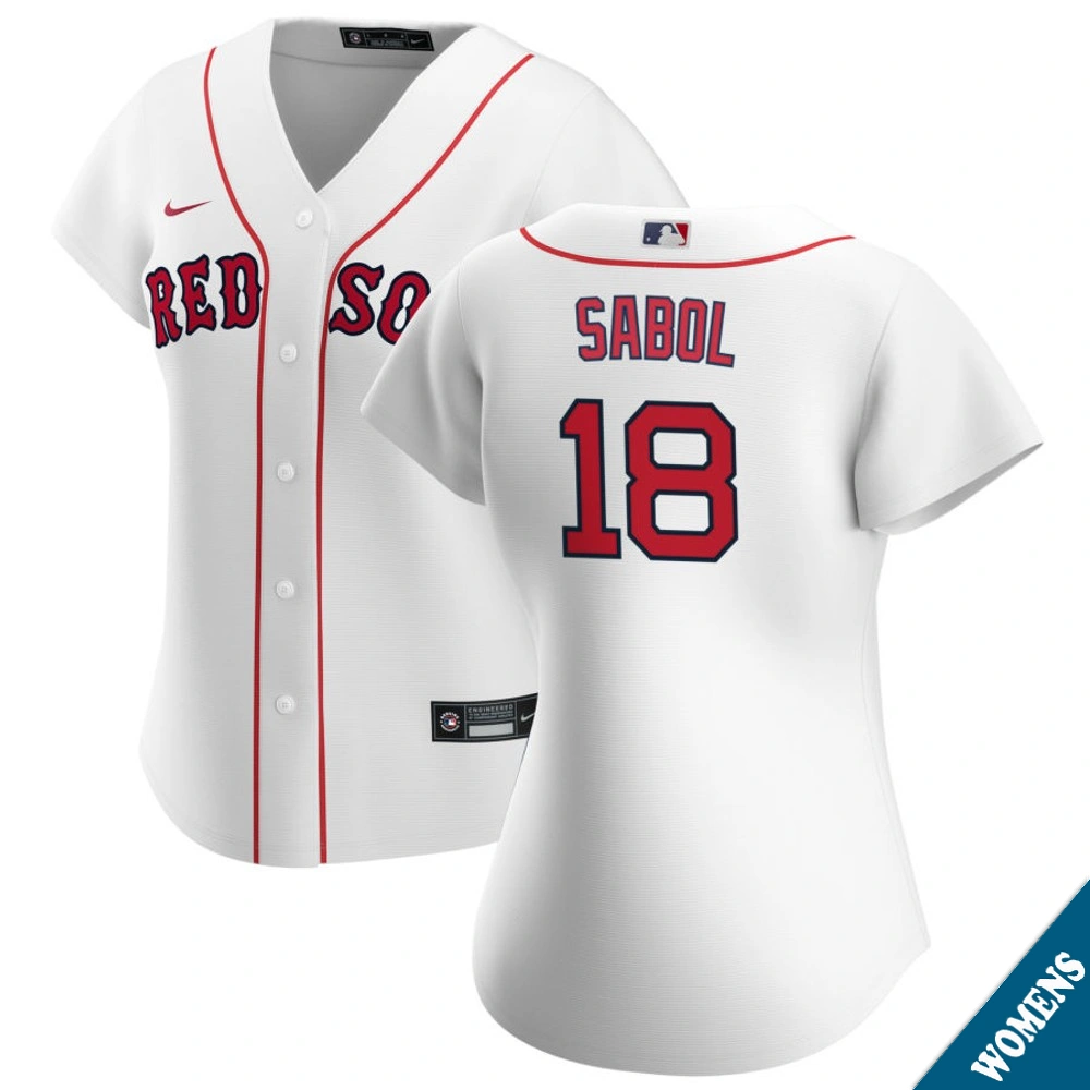 Women's Boston Red Sox Blake Sabol #18 Home White Replica Jersey Women's Boston Red Sox Blake Sabol #18 Home White Replica Jersey