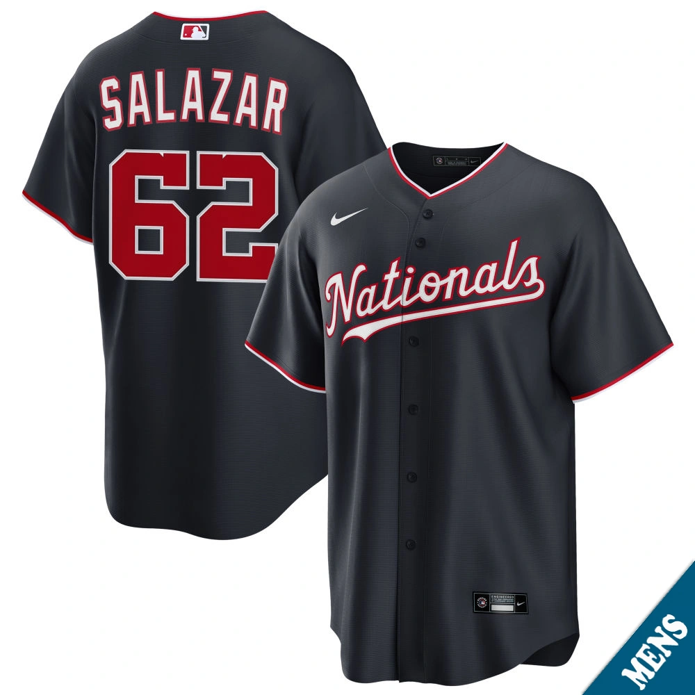 Men's Washington Nationals Eduardo Salazar #62 Navy Alternate Replica Jersey