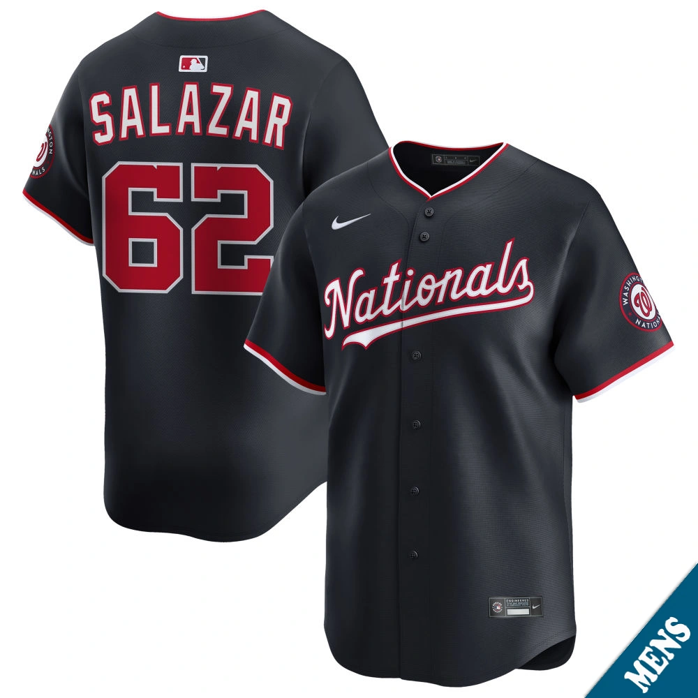 Men's Washington Nationals Eduardo Salazar #62 Navy Alternate Limited Jersey