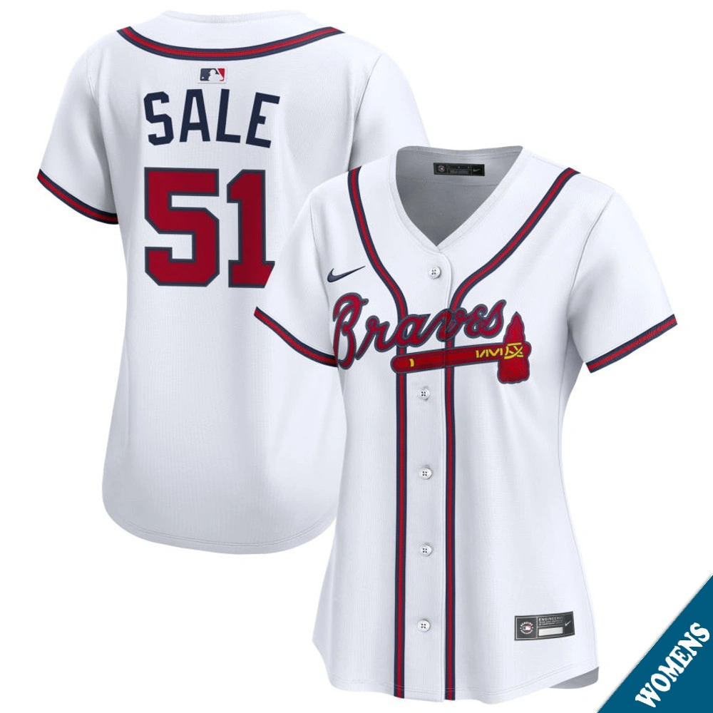 Women's Atlanta Braves Chris Sale #51 Home White Limited Jersey