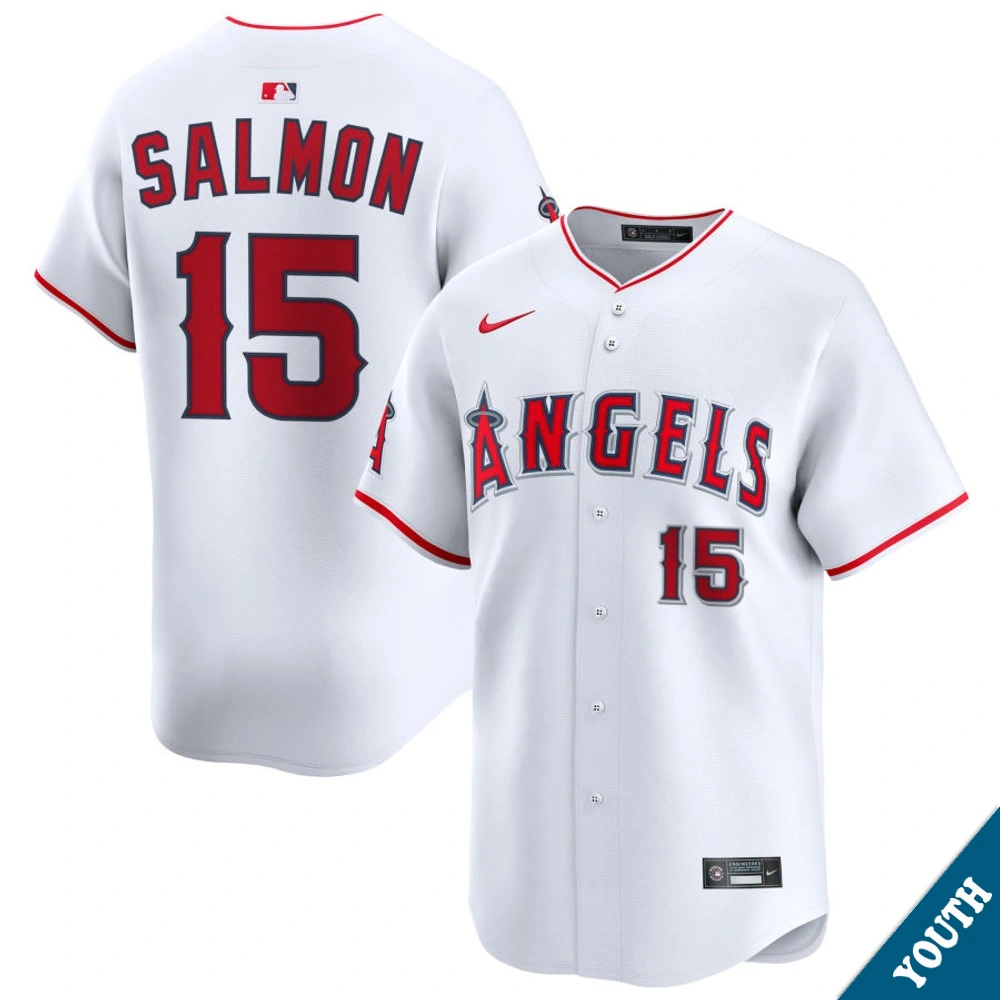 Youth Los Angeles Angels Tim Salmon #15 Home White Limited Former Player‌ Jersey