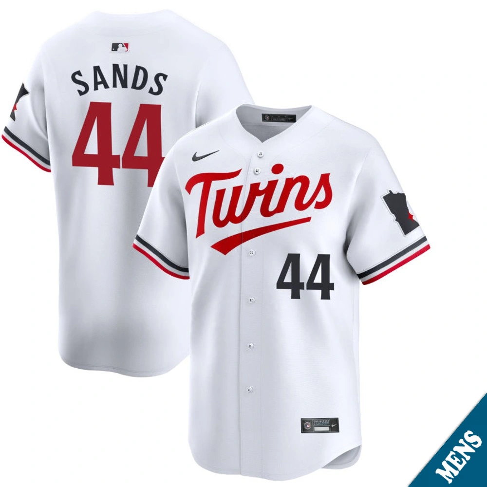 Men's Minnesota Twins Cole Sands #44 Home White Limited Jersey Men's Minnesota Twins Cole Sands #44 Home White Limited Jersey