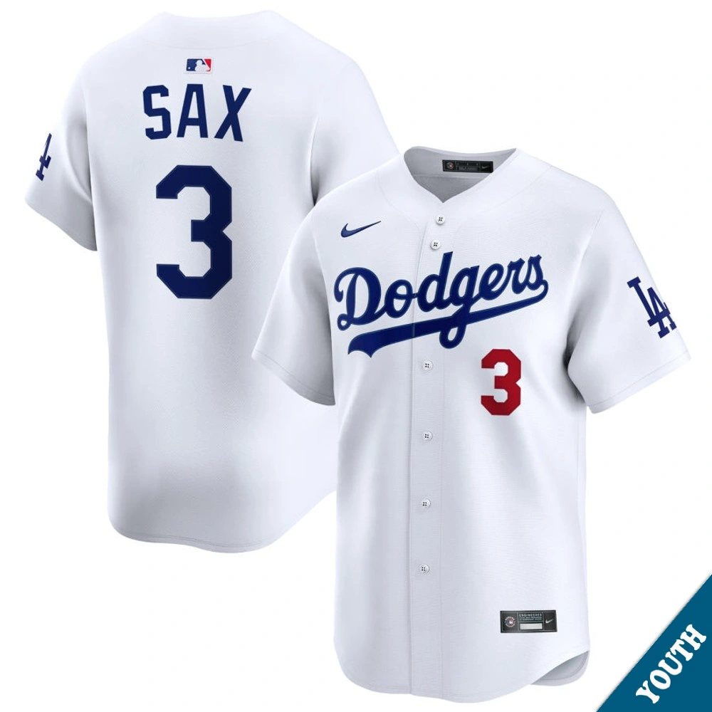 Youth Los Angeles Dodgers Steve Sax #3 Home White Limited Former Player‌ Jersey